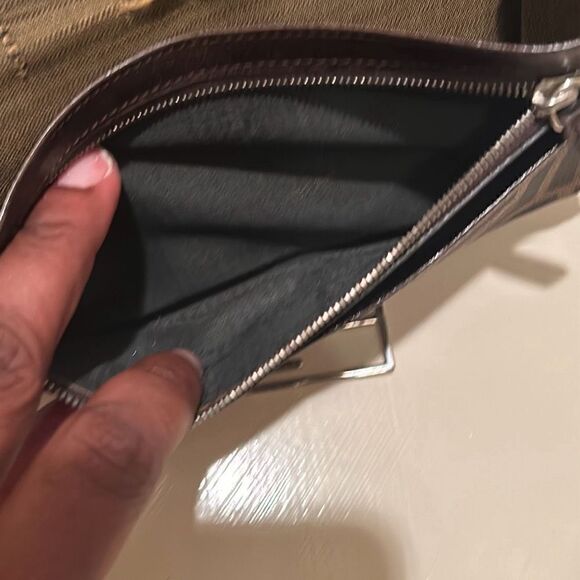 Fendi Women's Long Wallet Brown Zucca Logo Print Silver Clasp Closure - Picture 11 of 14